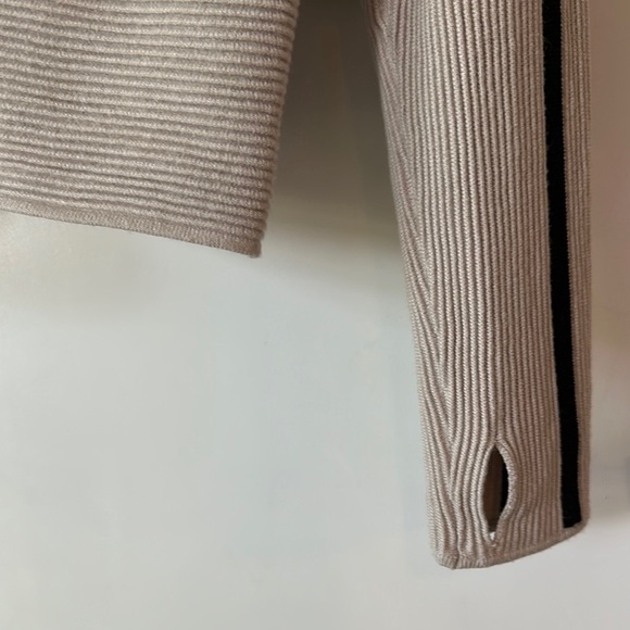 BLANC NOIR | Portola Beige Sweater with Black Accents - Picture 7 of 15